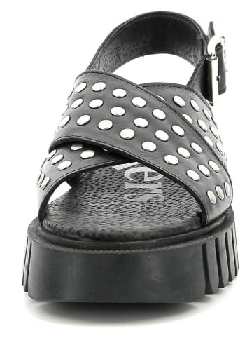 Kickers Leder-Sandalen "Kick Fact" in Schwarz