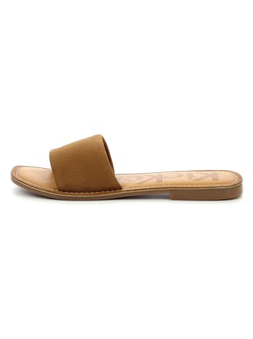 Kickers Leder-Pantoletten "Gipsi" in Hellbraun