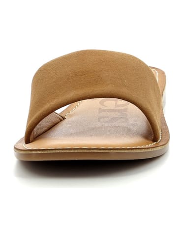 Kickers Leder-Pantoletten "Gipsi" in Hellbraun