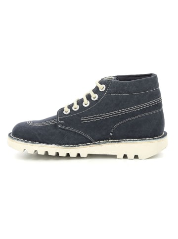 Kickers Botki "Kick hi" w kolorze granatowo-kremowym