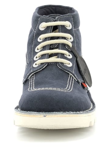 Kickers Botki "Kick hi" w kolorze granatowo-kremowym