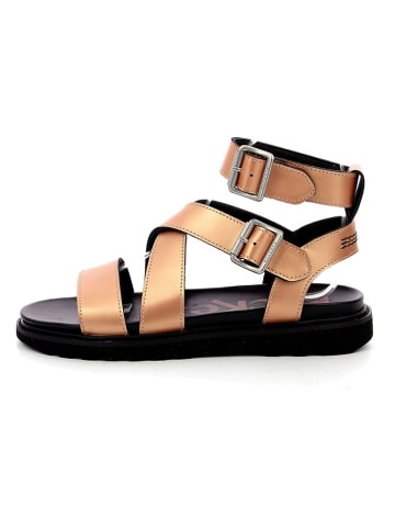Kickers Leder-Sandalen "Neosunny" in Schwarz/Gold