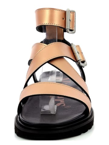 Kickers Leder-Sandalen "Neosunny" in Schwarz/Gold