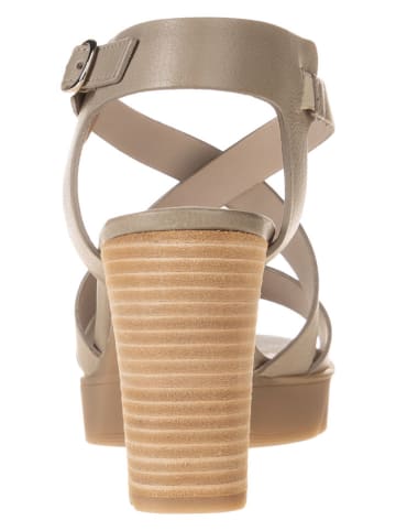 Paul Green Leren haksandalen beige