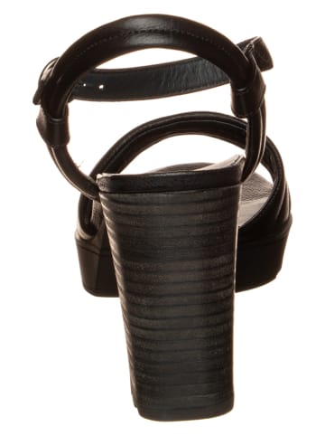 Paul Green Leren sandalen zwart