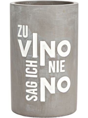 G. Wurm Weinkühler "Zu Vino Sag Ich Nie No" in Grau - (H)21 x Ø 13 cm