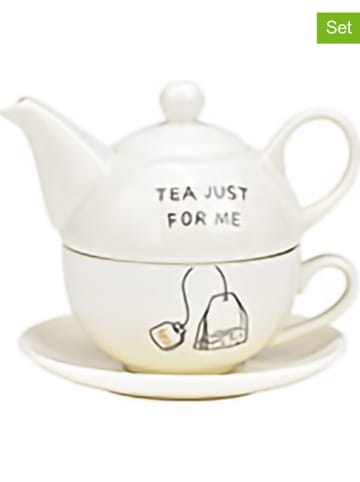 G. Wurm 3-częściowy zestaw "Tea Just For Me!" w kolorze czarno-białym do herbaty