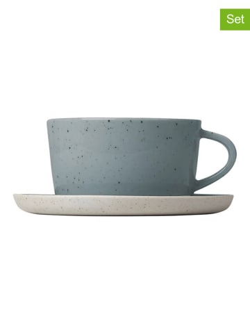 Blomus 2er-Set: Teetassen "Sablo" in Hellgrau - 250 ml