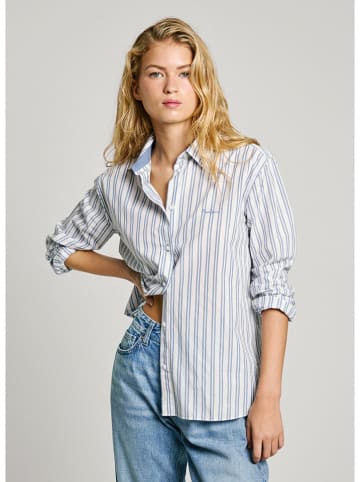 Pepe Jeans Blouse "Clever" lichtblauw/wit