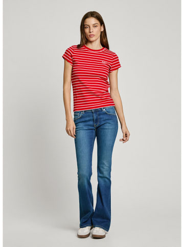 Pepe Jeans Shirt "Meribel" in Rot/ Weiß