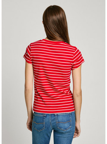 Pepe Jeans Shirt "Meribel" in Rot/ Weiß