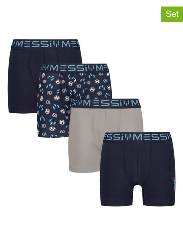Messi 4er-Set: Boxershorts in Grau/ Dunkelblau