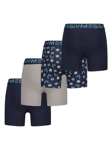 Messi 4er-Set: Boxershorts in Grau/ Dunkelblau