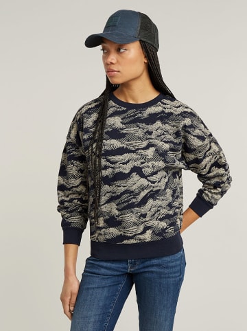 G-Star Sweatshirt in Dunkelblau/ Gold