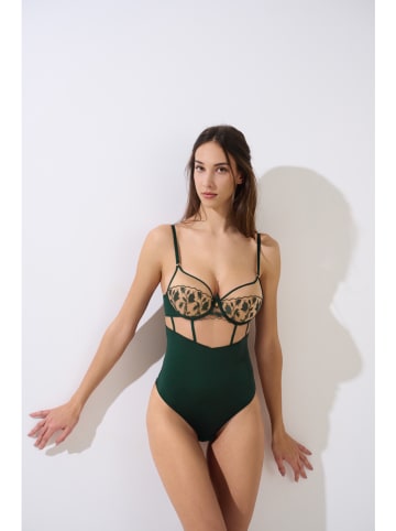 Lisca Body in Dunkelgrün/ Beige