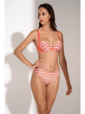 Lisca Bikini-Oberteil in Weiß/ Koralle