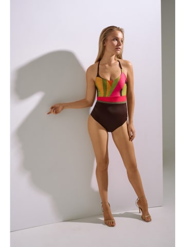 Lisca Badeanzug in Braun/ Pink