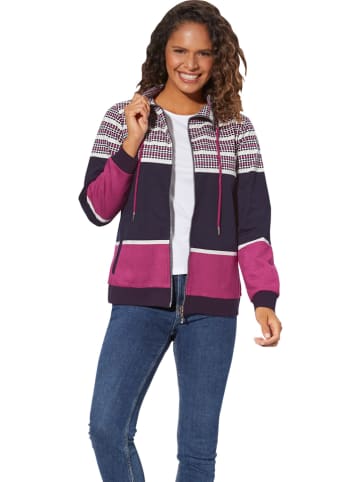 WITT WEIDEN Sweatvest roze/donkerblauw/grijs