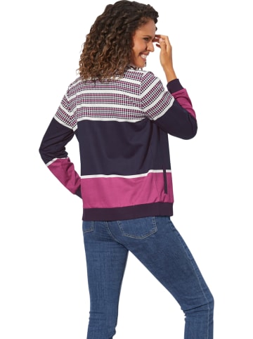 WITT WEIDEN Sweatjacke in Pink/ Dunkelblau/ Grau