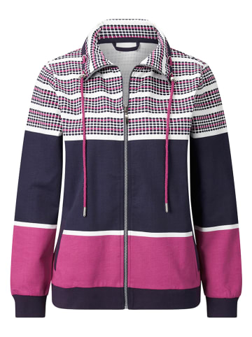 WITT WEIDEN Sweatjacke in Pink/ Dunkelblau/ Grau