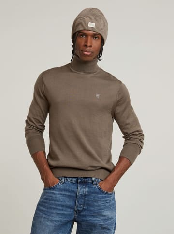 G-Star Wollrollkragenpullover in Hellbraun