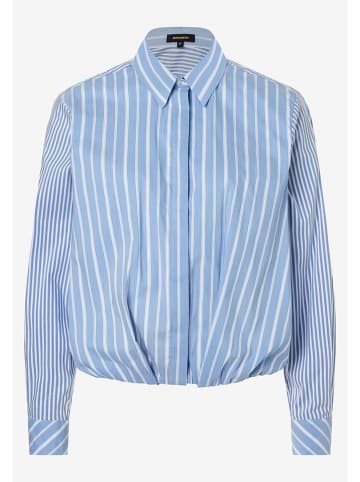 More & More Bluse in Hellblau/ Weiß