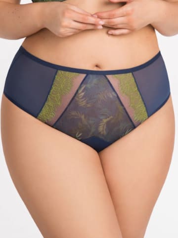 Gorsenia Panty "Arianna" in Dunkelblau/ Gelb