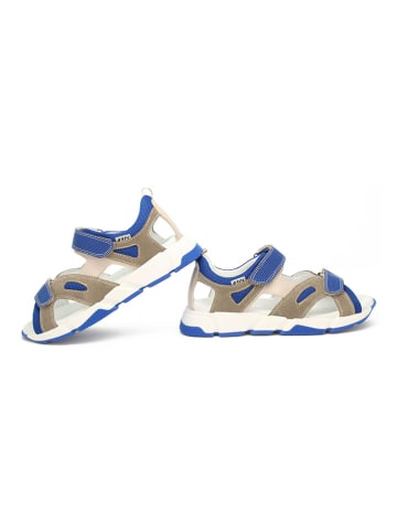Bartek Leren sandalen beige/blauw