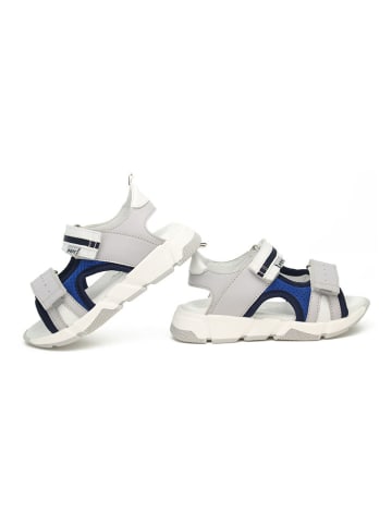 Bartek Leder-Sandalen in Grau/ Blau