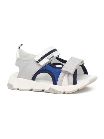 Bartek Leder-Sandalen in Grau/ Blau