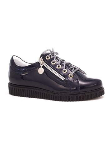 Bartek Leren veterschoenen donkerblauw