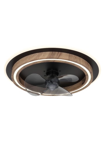Globo lighting LED-Deckenventilator "Bozan" in Schwarz - (H)13,5 x Ø 50 cm 
