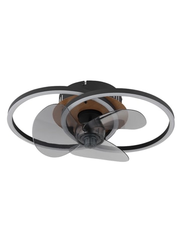 Globo lighting Ledplafondventilator "Karen" zwart - (B)42 x (H)14,4 x (D)28 cm