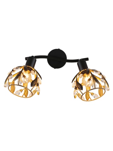 Globo lighting Plafonnière "Mika" zwart/goudkleurig - (B)25 x (H)15,5 x (D)12 cm