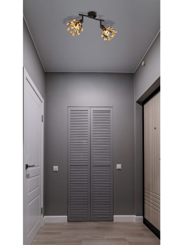 Globo lighting Lampa sufitowa "Mika" w kolorze złoto-czarnym - 25 x 15,5 x 12 cm