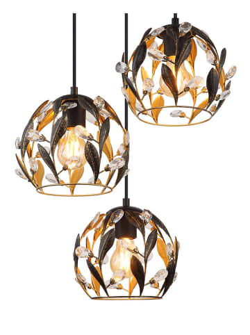 Globo lighting Hängeleuchte "Mika" in Gold/ Schwarz - (H)150 cm