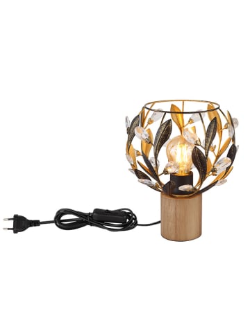 Globo lighting Lampa stołowa "Mika" w kolorze złoto-jasnobrązowym - wys. 25 x Ø 20 cm
