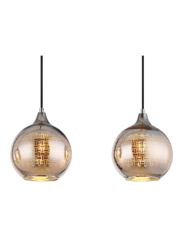 Globo lighting Hängeleuchte "Lourdes" in Schwarz/ Silber - (B)86 x (H)129 x (T)20 cm