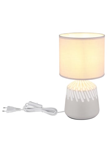 Globo lighting Lampa stołowa "Rela" w kolorze jasnoszarym - wys. 31,5 x Ø 17,5 cm