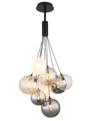 Globo lighting LED-Hängeleuchte "Ballgi" in Schwarz/ Grau/ Creme - (H)90 x Ø 45 cm