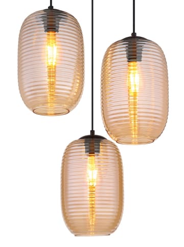 Globo lighting Hängeleuchte "Jefrey" in Schwarz/ Beige - (H)120 x Ø 47 cm