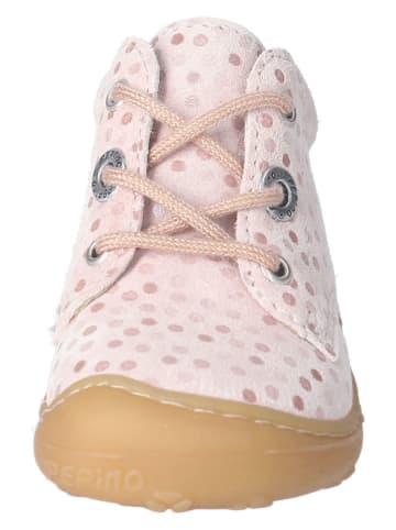 PEPINO Skórzane buty "Dots" w kolorze jasnoróżowym do nauki chodzenia