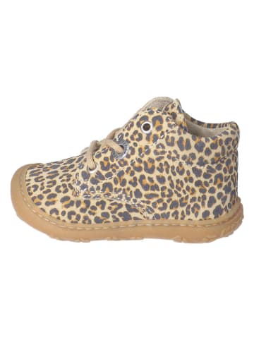 PEPINO Leder-Lauflernschuhe "Dots" in Beige/ Braun