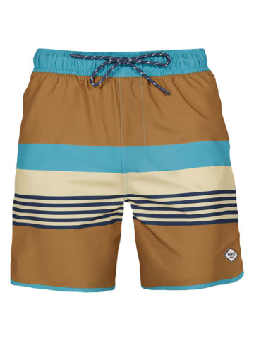 Barts Badeshorts "Pacose" in Beige/ Hellbraun/ Blau