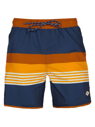 Barts Badeshorts "Pacose" in Dunkelblau/ Orange/ Hellbraun