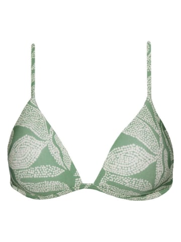 Barts Bikini-Oberteil "Akamu Fixed Triangle" in Grün/ Weiß