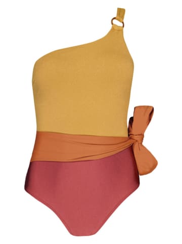 Barts Badeanzug "Rioos One Shoulder" in Gelb/ Orange/ Rot