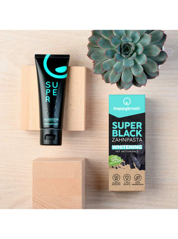 Happy Brush Pasty do zębów (3 szt.) "SuperBlack" - 3 x 75 ml