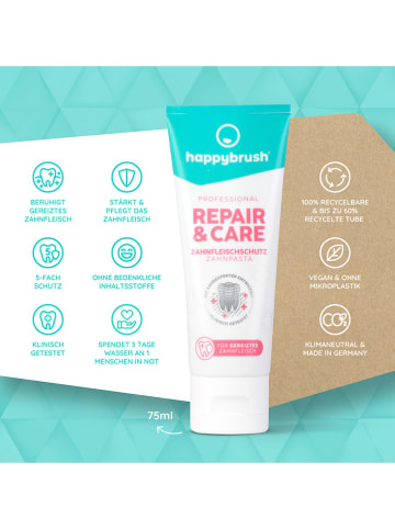 Happy Brush 2-delige set: tandpasta "Repair&Care" - 2x 75 ml
