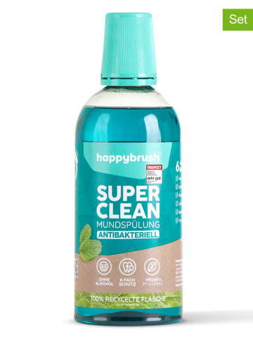 Happy Brush Płyny (2 szt.) "SuperClean" do płukania jamy ustnej - 2 x 500 ml
